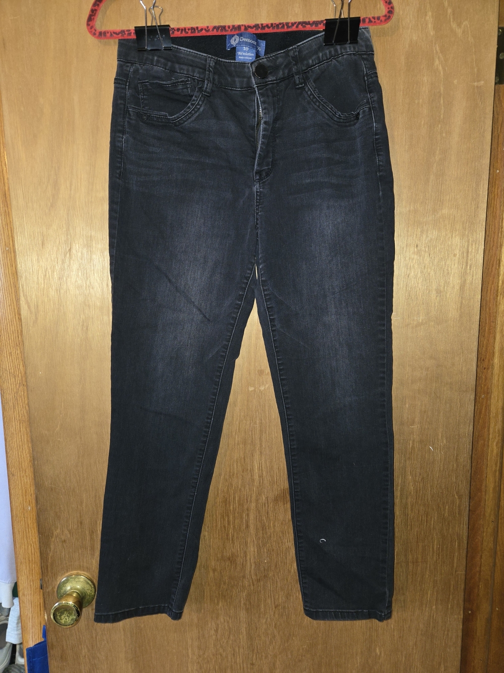 Democracy Size 10 Skinny Jeans in Dark Black Wash